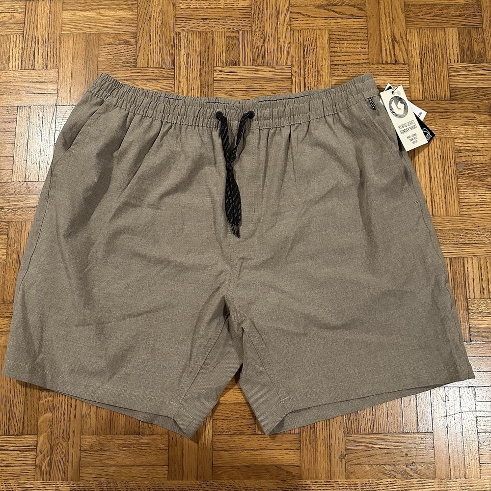 Burnside Men's Hybrid Series Shorts khaki beige Size Extra Large XL New With Tag
